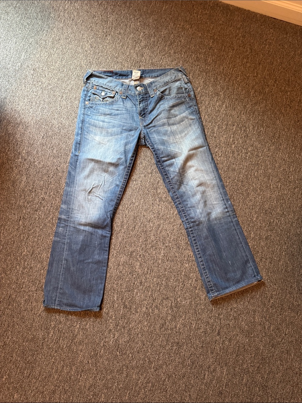 True Religion Straight-Leg Blue Jeans